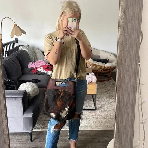 Stone Feather Road Custom Cowhide Leather Bantam Bag